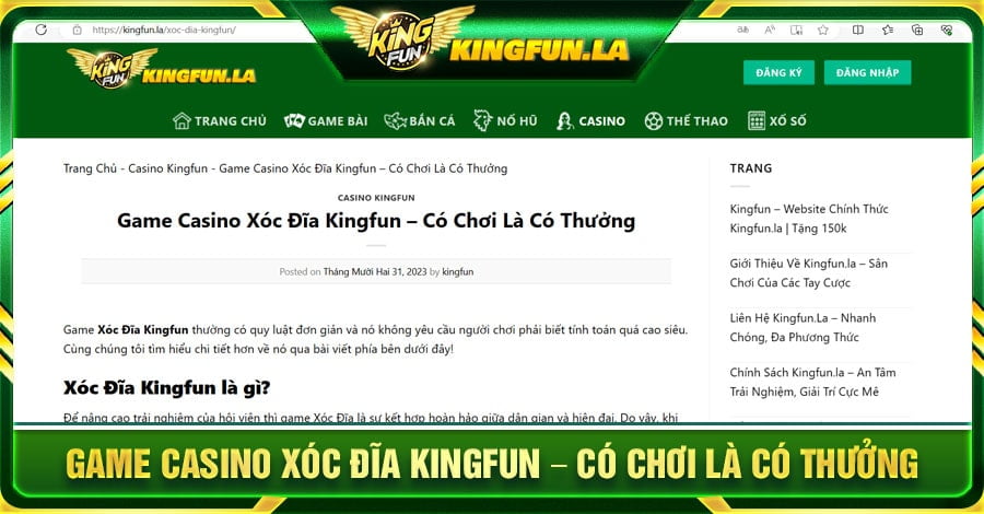 Game Casino Xóc Đĩa Kingfun