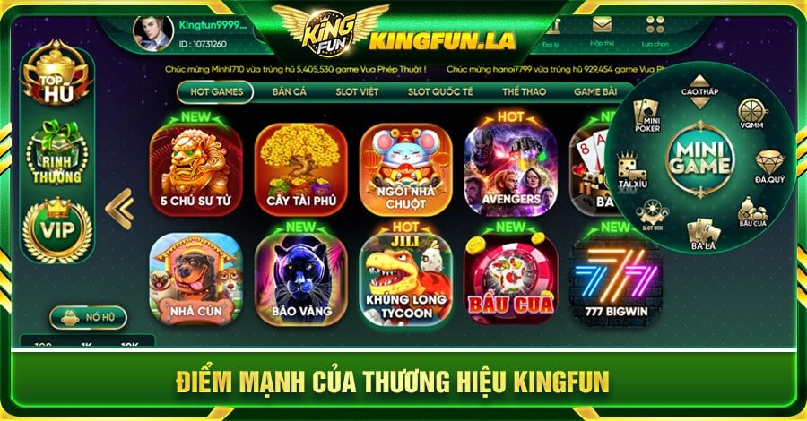 Điểm mạnh của thương hiệu Kingfun